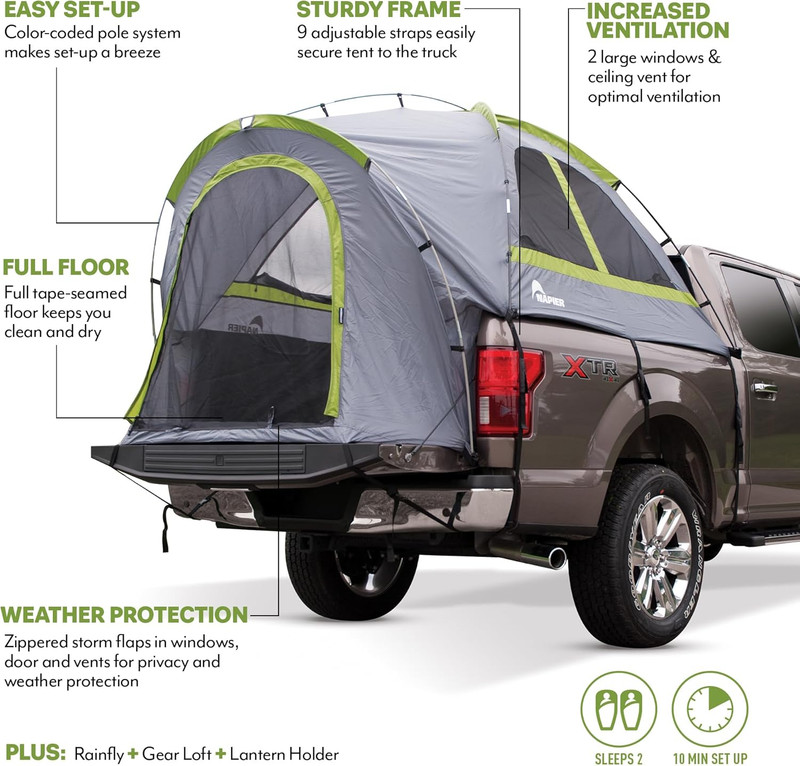 Backroadz Truck Tent | Pickup Truck Bed Camping Tent | Rainfly for Water Protect gallery