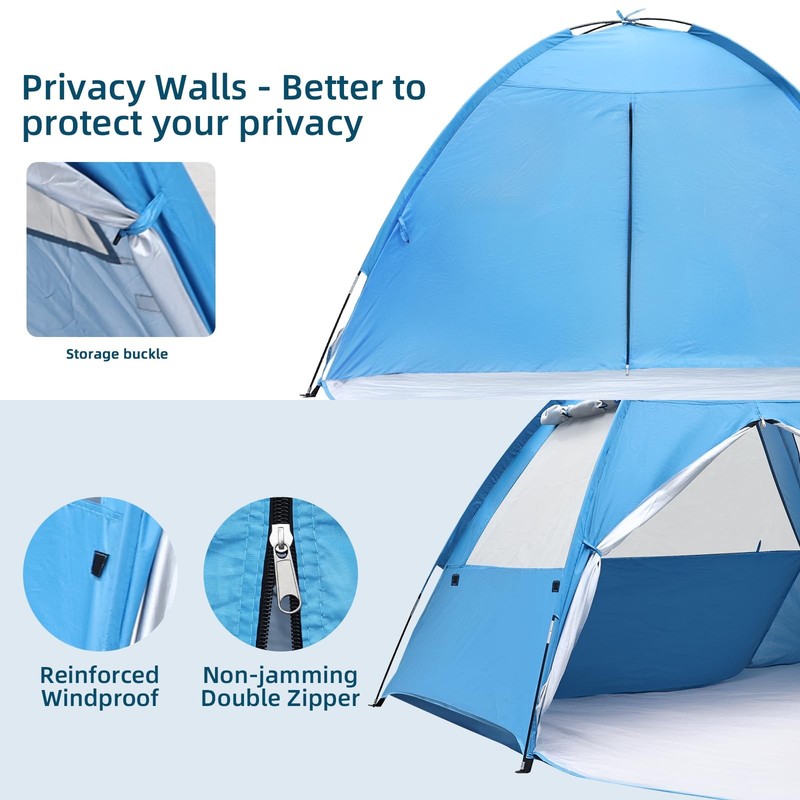 Beach Tent Sun Shelter for 3-4 Person - UPF 50+ UV Protection Beach Shade Wat... gallery