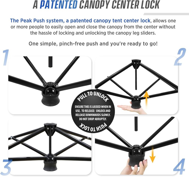 EAGLE PEAK 8x8 Pop Up Canopy Tent with Sidewall, Compact, Portable Slant Leg gallery