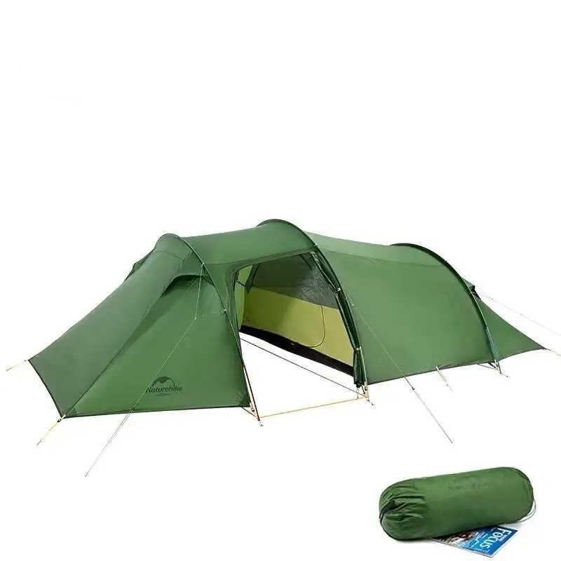 2 Man Tunnel Tent Two Person Hoop Green Trekking Camping Portable Light 3 Season