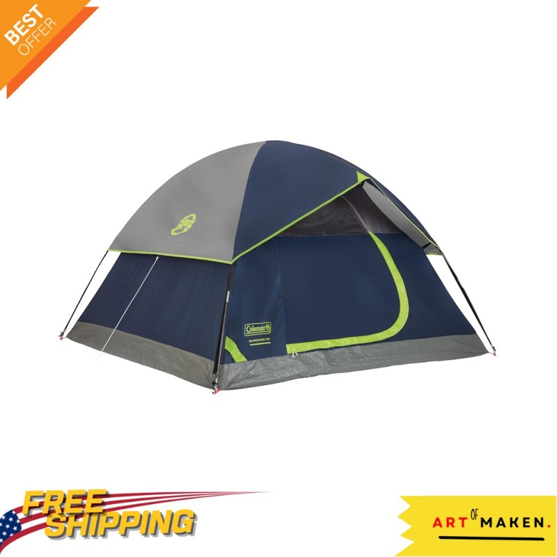Robust Navy Blue Sundome Tent for 4 – 10-Min Setup, Family-Friendly Design