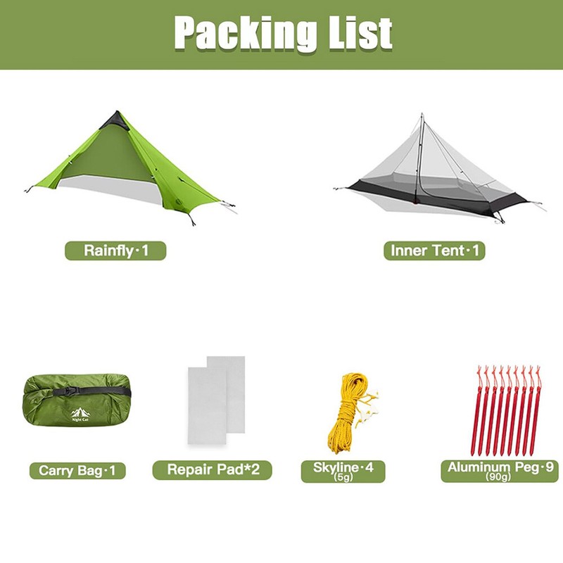 Camping Tent 1 Person Lightweight Hiking Family Pyramid Waterproof with Bag gallery