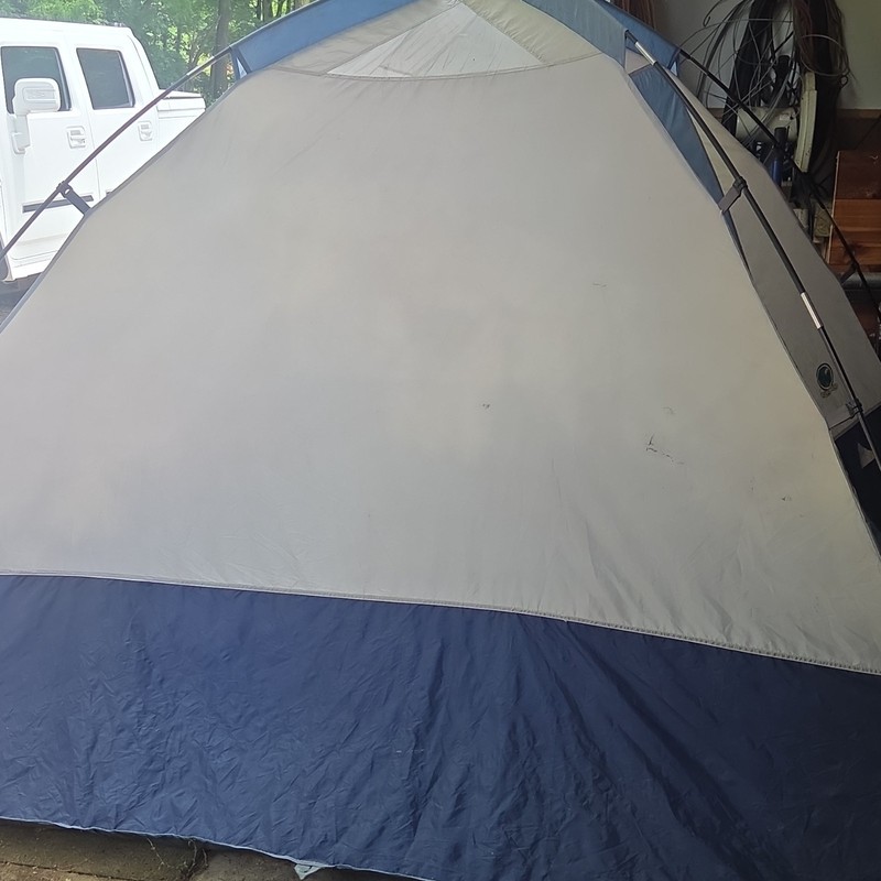 Ozark Trail 4-Person Dome Tent Gray/Blue 1 Door 1 Window Mesh Nylon gallery