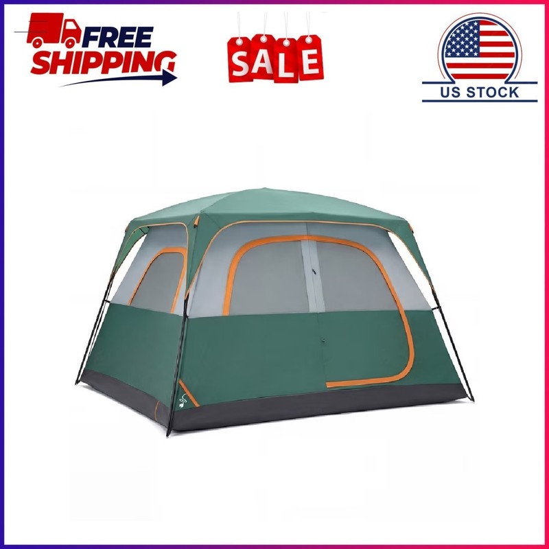 Gianna 6 Person Waterproof & Windproof Family Camping Tent with Large Interior,