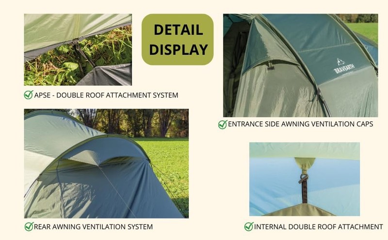 Unisex - Adult Jaguar, Camping Tent, Green, 3 Berth, One Size gallery