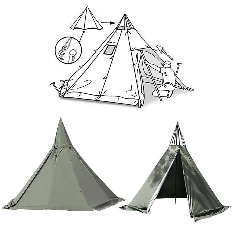 Two Person Winter Tent With Stove Jack Vent Pyramid Teepee For Adults 4 Season gallery