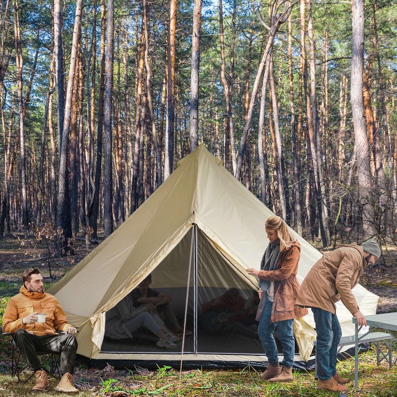 17' Family Tent 10 Persons Waterproof Teepee Bell Tents Hunting Camp