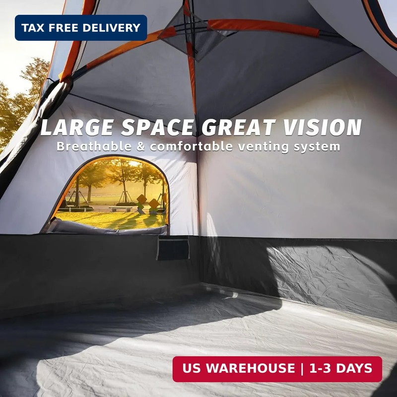 UNP 2/4/6/8 Person Tent, Portable Cabin Tent, Camping Tent 4-Person Easy Set Up, gallery