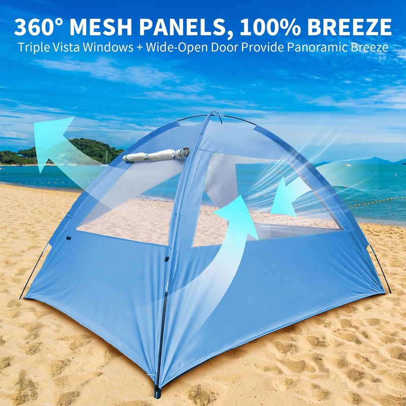 Beach Tent Sun Shelter for 3-4 Person - UPF 50+ UV Protection Beach Shade Wat... gallery
