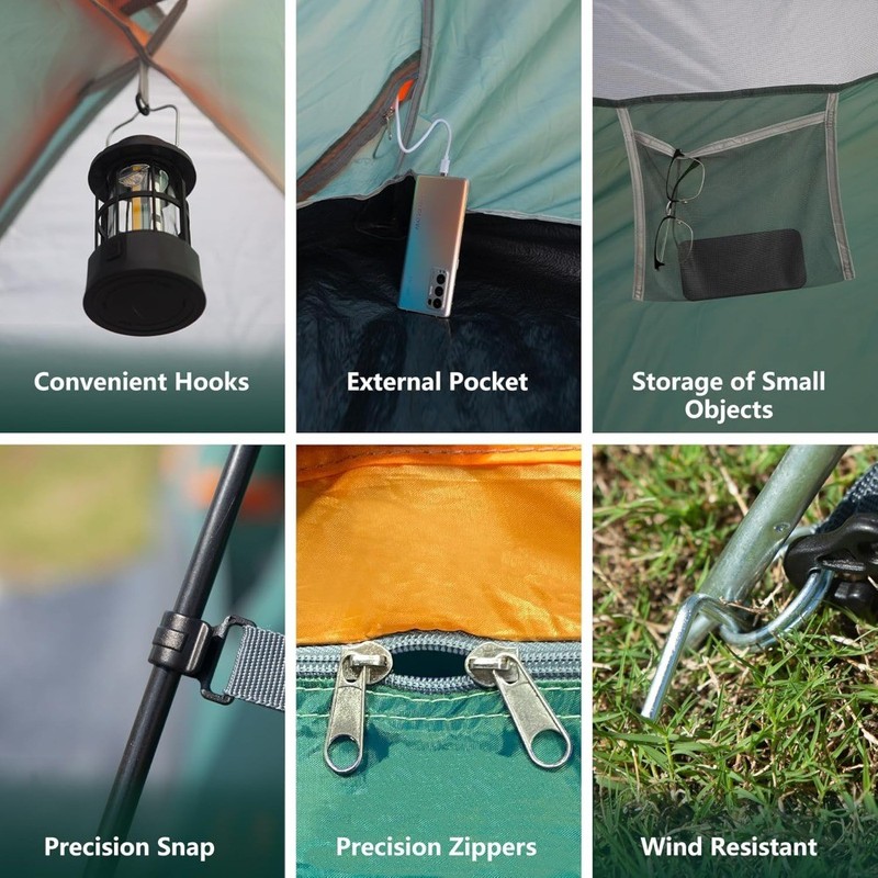2-12 Person Waterproof Camping Tent, Double Layer for Picnics & Backyard gallery
