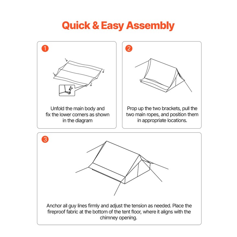 Uimoso 2-Person Camping Hot Tent Cabin with Stove Jack & Ground Mat Lightweight gallery