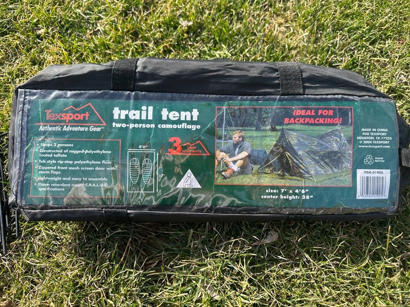 Texsport Camouflage 7 x 4.6 Trail Tent, 2-person