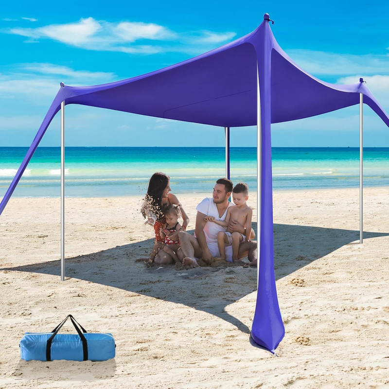 Beach Tent – 10 X 10 FT Beach Canopy, Portable Beach Tent Sun Shelter UPF50 with