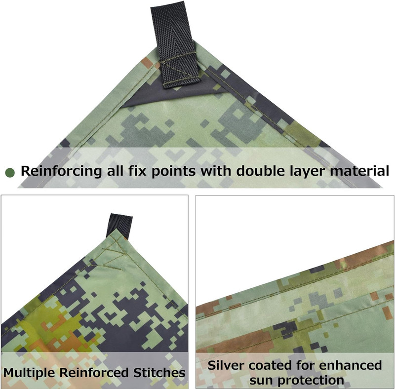 Hammock Camping Tarp Rain Fly, Waterproof Tent Footprint Shelter Canopy Sunshade gallery