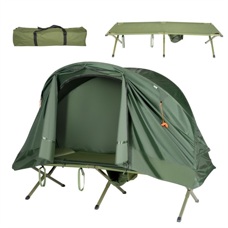 Camping Cot Tent with Sleeping Cot, Green, 6.5ft x 2.8ft