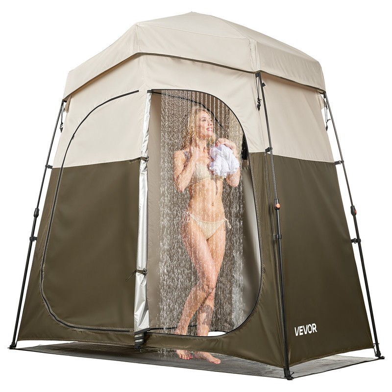 VEVOR Camping Shower Tent Foldable Privacy Tent Changing Room 2-Room for Fishing