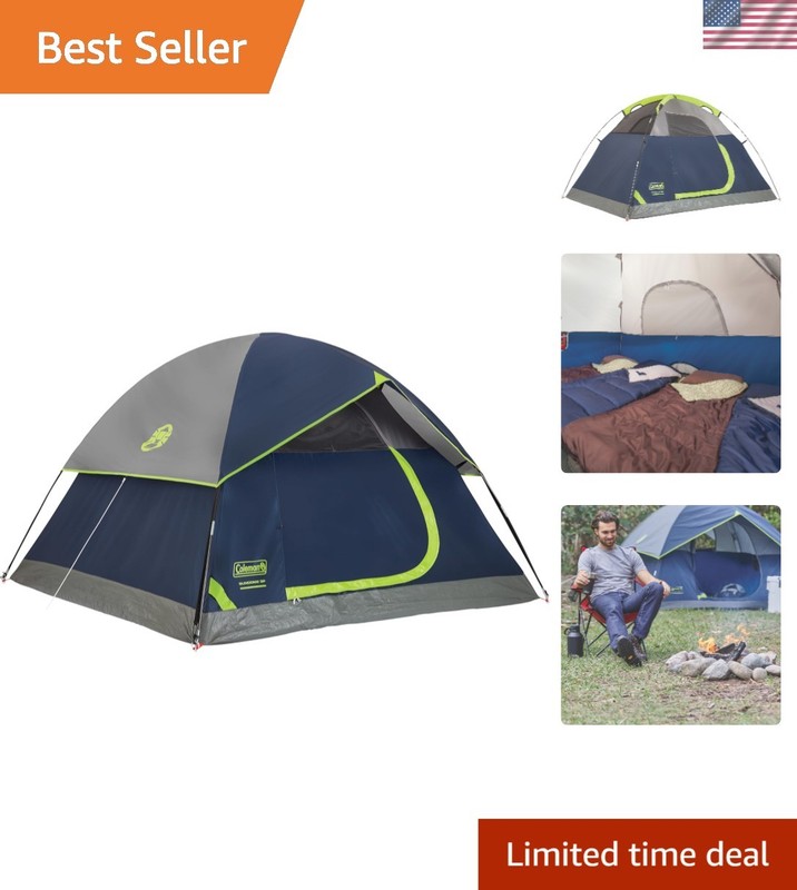 Sundome 2-Person Camping Tent with Rainfly – Quick 10 Min Setup, Weatherproof