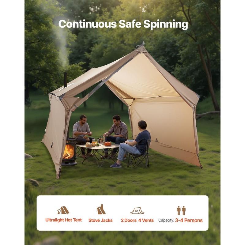 Waterproof 2-Person Cabin 4-Season Hot Tent with Stove Jack gallery