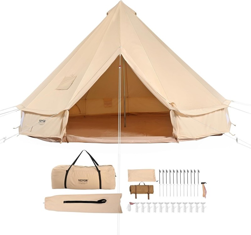 Canvas Tent Bell For Camping with Stove Jack, Family Outdoor Hunting Party gallery