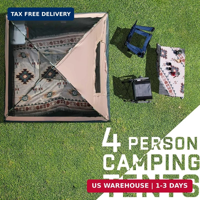 Happy Travel Camping Tent, 4 Person Dome Tents for Camping with Rainfly, Waterpr gallery