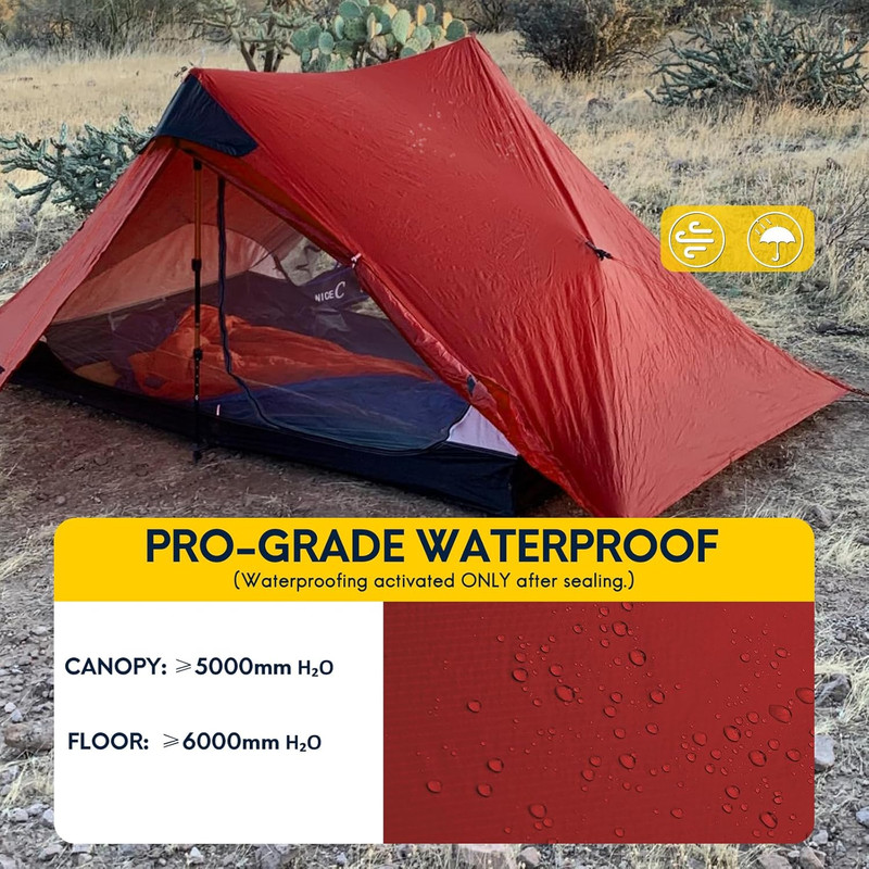LANSHAN Ultralight 3-Season Tent for 1-2 Person Camping & Hiking Adventures gallery