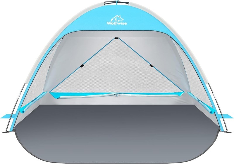 Beach Tent Sun Shelter for 3 Person with UPF 50+ UV Protection, Sun Shade Bea... gallery