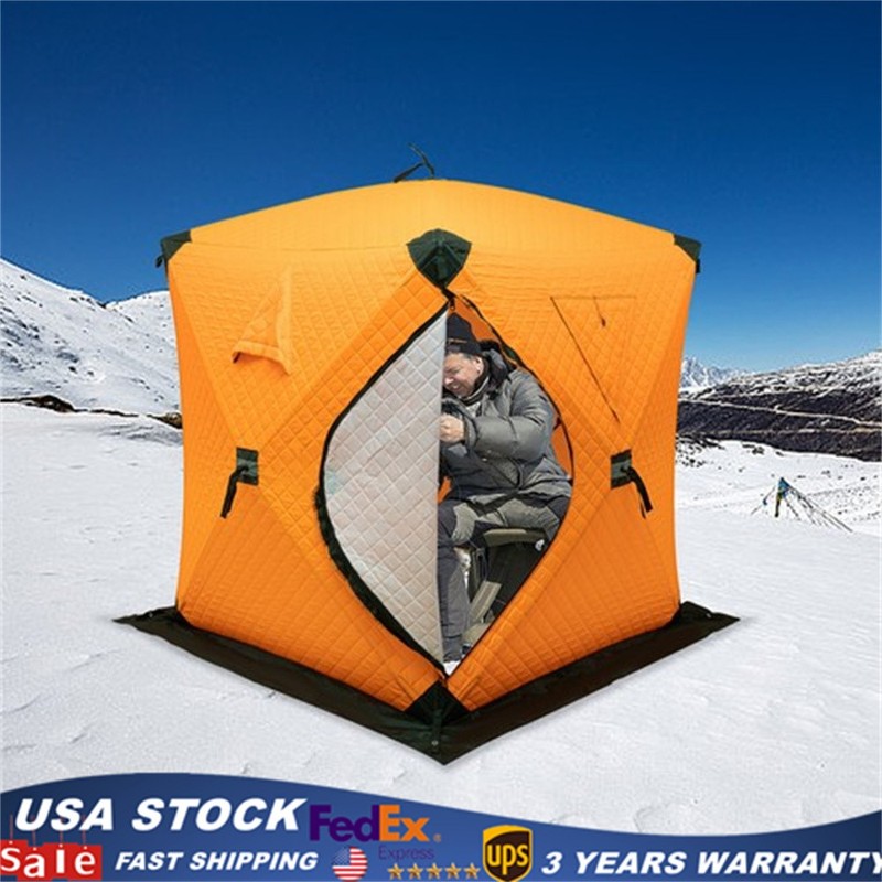 Portable Ice Fishing Tent 1-2 People Fishing Shelter Thermal Tent With Toolbag