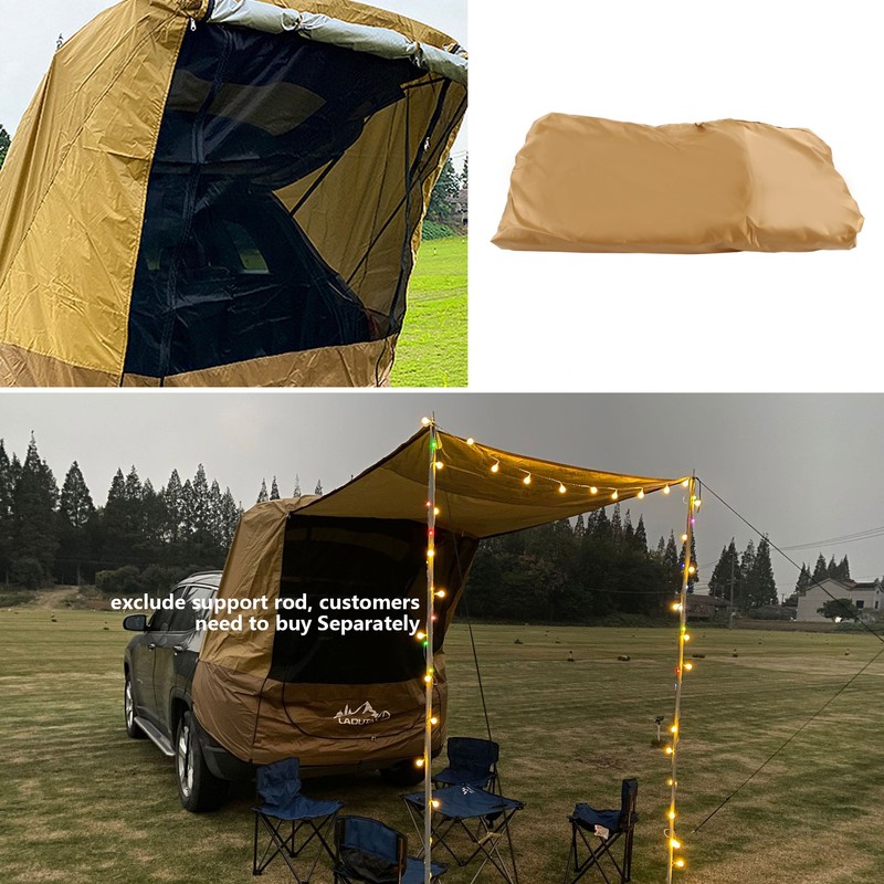 Outdoor Tailgate Tent Awning For SUV Truck Camping Travel Sunshade Canopy Brown gallery