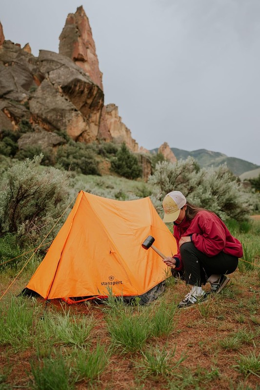 Stansport Eagle 2-Person Backpacking Tent Orange A-Frame Lightweight gallery