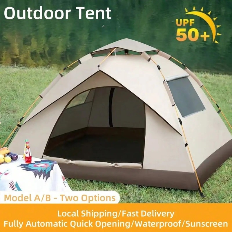 Pop Up Camping Tent Waterproof UV Resistant 3-4 Person Portable