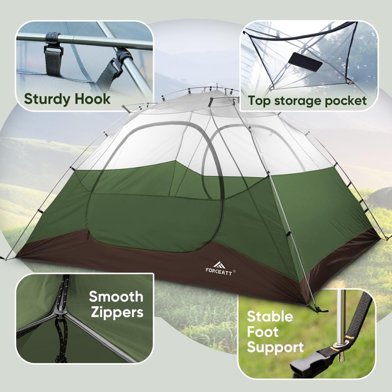 4 Person Camping Tent, Professional Waterproof & Windproof. Lightweight Backp... gallery