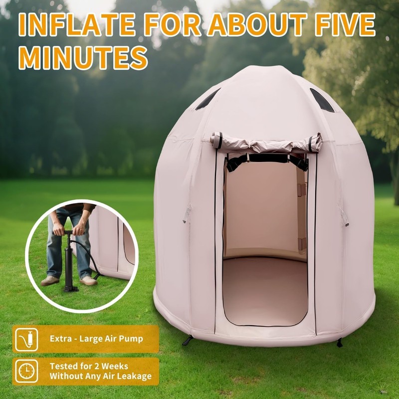 Inflatable Camping Tent with Hand Pump for 4-Season Waterproof Outdoor Use Khaki gallery