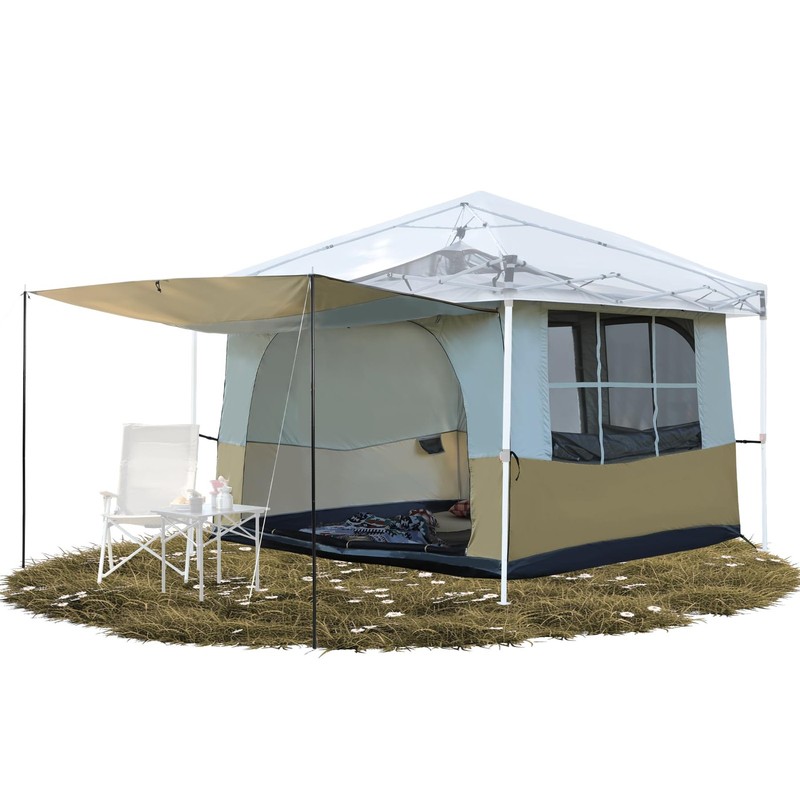 Canopy Camping Tent, Inner Tent with Awning Porch, Converts Straight Leg 10’x…