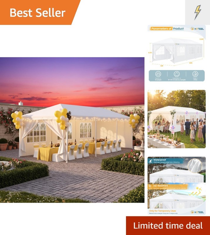 10x30ft Waterproof Party Tent with Removable Sidewalls