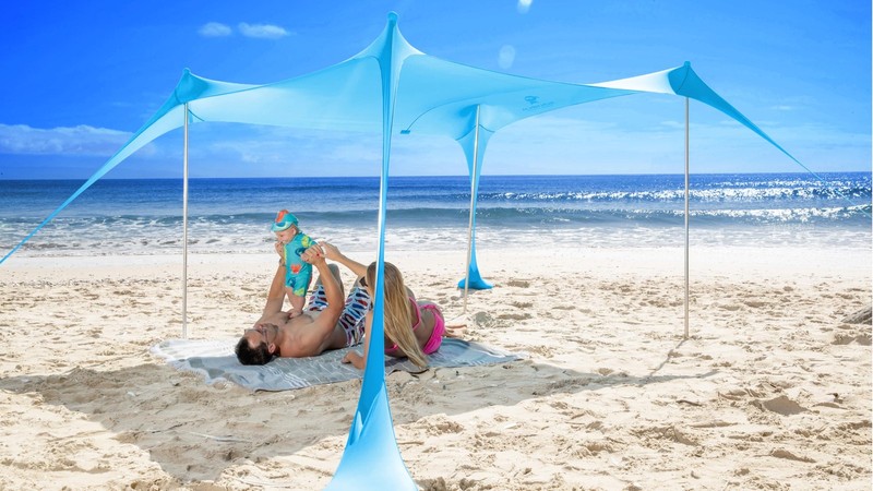 SUN NINJA Beach Tent Sun Shelter UPF50+ – Easy Pop Up Canopy Outdoor Shade for