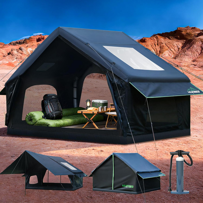 Inflatable Tent with Skylight, Quick Setup Blow up Tents with Pump, Hot Tent wit