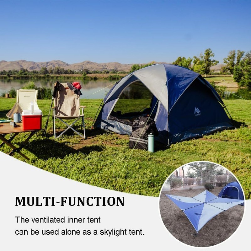 3-4 Person Camping Tent Easy Setup Double Layer Waterproof for Hiking Traveling gallery