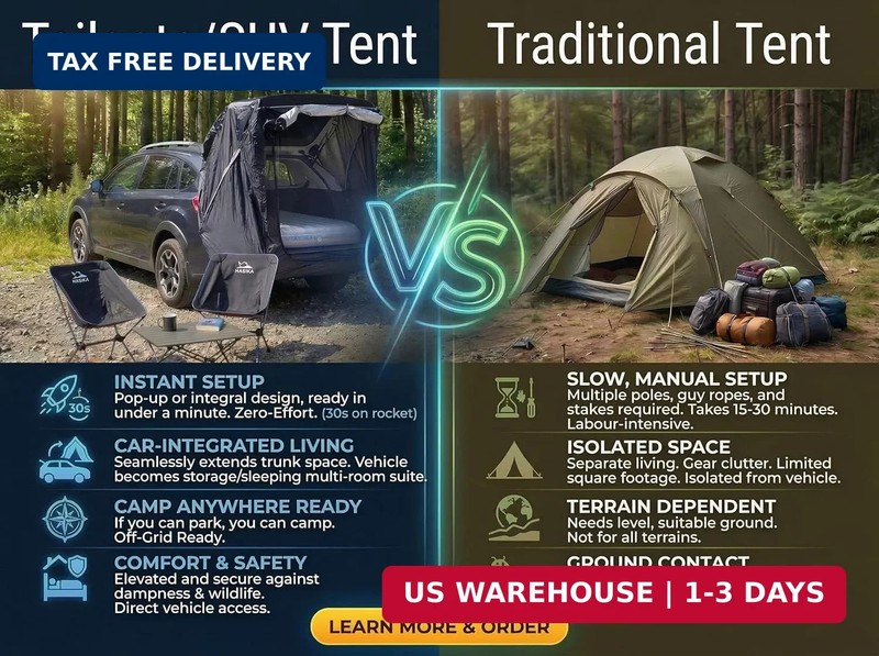 Hasika SUV Tailgate Tent - Universal Car Camping Awning, 3000mm Waterproof & UPF gallery