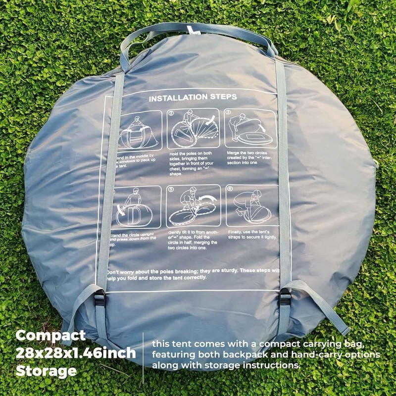 4 Person Easy Pop up Tent, Automatic Setup, Waterproof, 2 Doors-Instant Family T gallery