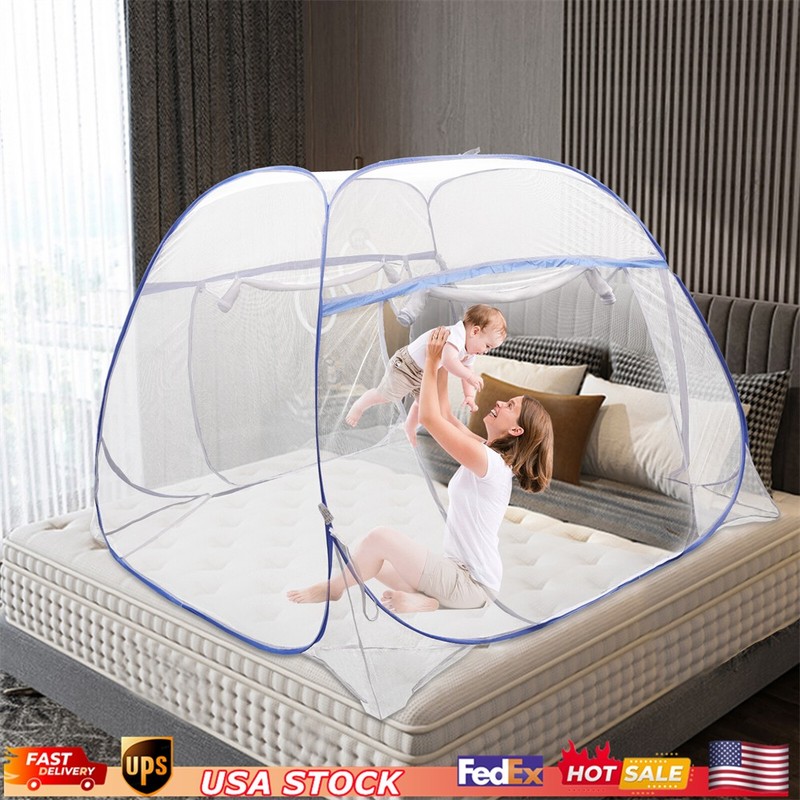 Pop-up Mosquito Net Yurt Design Travel Camping Tent 360 Protection Bed US