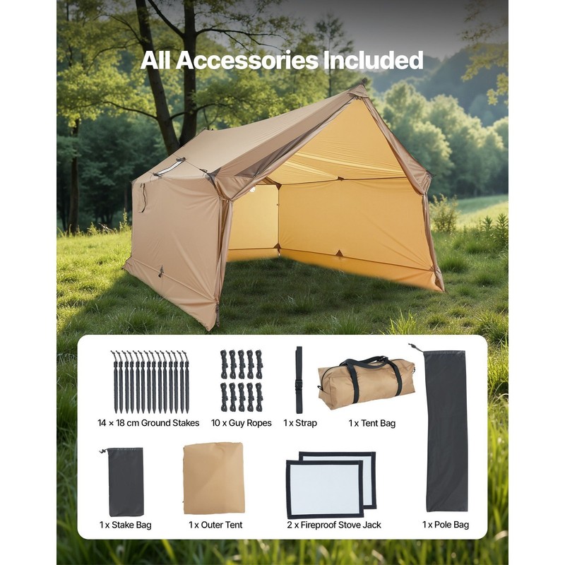 Waterproof 2-Person Cabin 4-Season Hot Tent with Stove Jack gallery