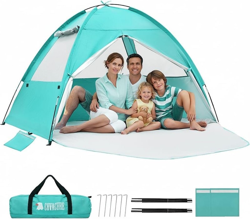 2026 New Upgraded Beach Tent Sun Shelter – UPF 50+ UV Protection Beach Shade …
