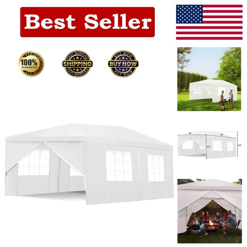 Versatile 10’x20′ Outdoor Pavilion with Removable Sidewalls – Ideal for Events