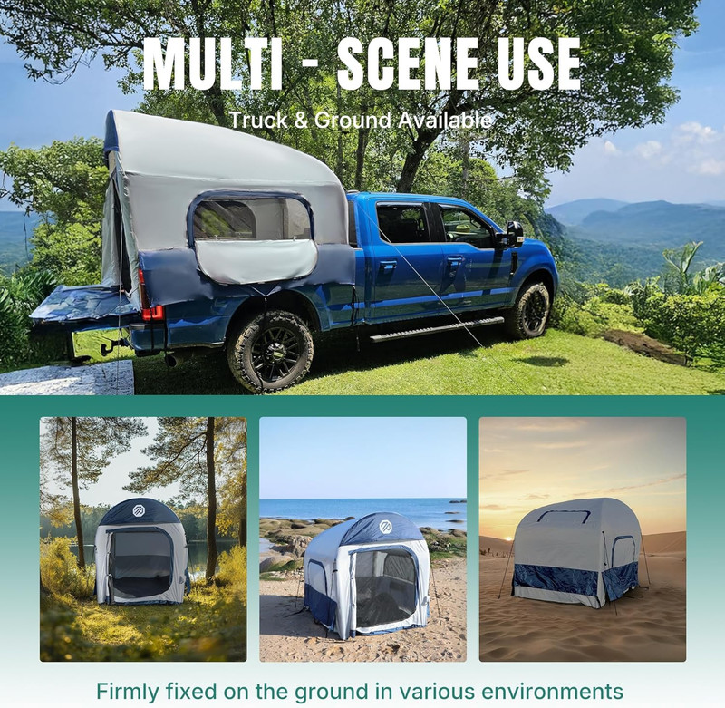 Truck Bed Tent for Camping 5.5Ft-8Ft for 2+1 People, 2 Mins Fast Setup Inflatabl gallery