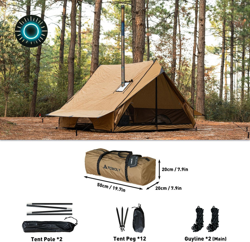 Camping Hot Tent Cabin Tent Chalet 70 Pro Portable Wall Tent with Stove Jack and gallery