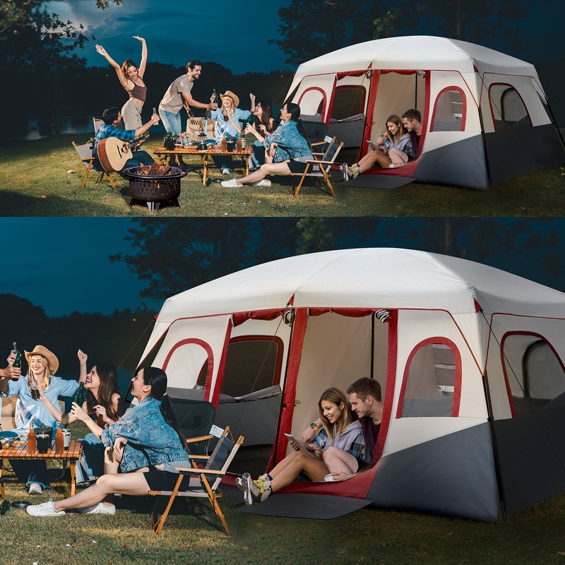 10 Person Instant Tent Large 2 Rooms Family Camping Cabin Waterproof Outdoor