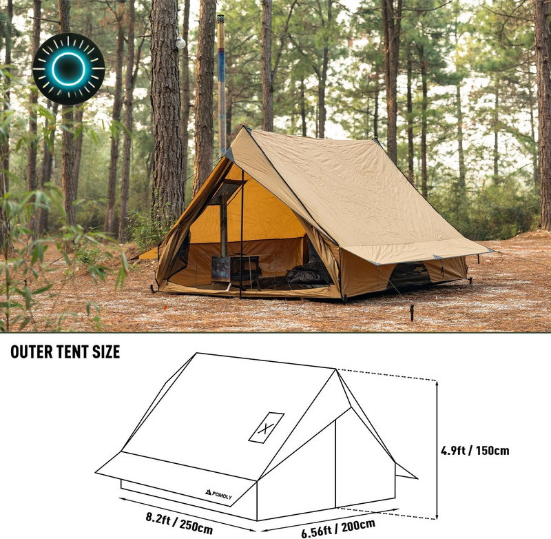Camping Hot Tent Cabin Tent Chalet 70 Pro Portable Wall Tent with Stove Jack and gallery