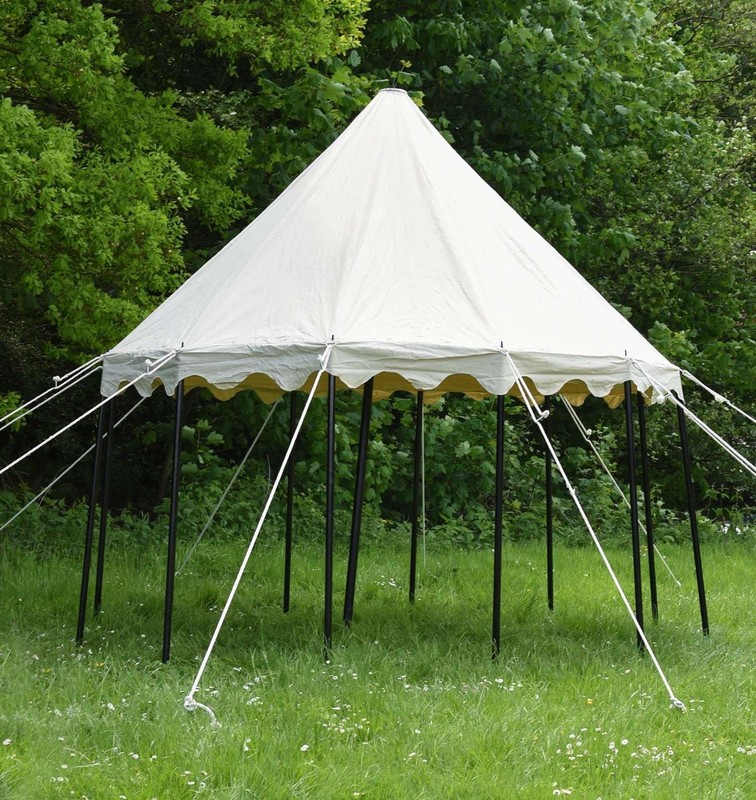 Medieval Pavilion Tent 4 meter Round White Waterproof Camping Reenactment Tent gallery
