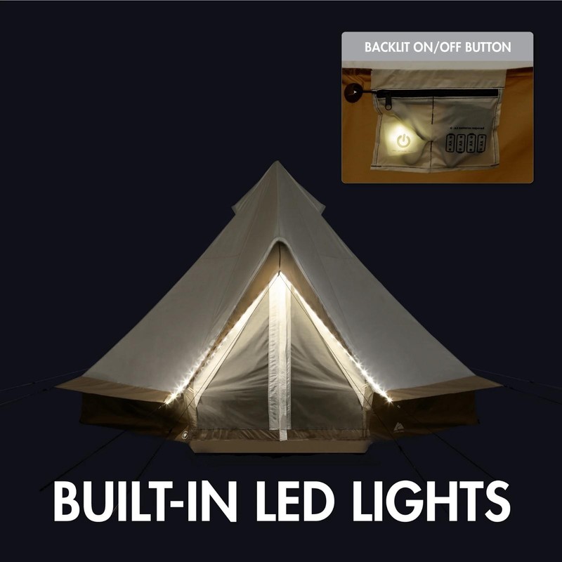 15' X 15' Ozark Trail 8-Person Glamping Yurt Tent LED Lights Family Bell Tent gallery