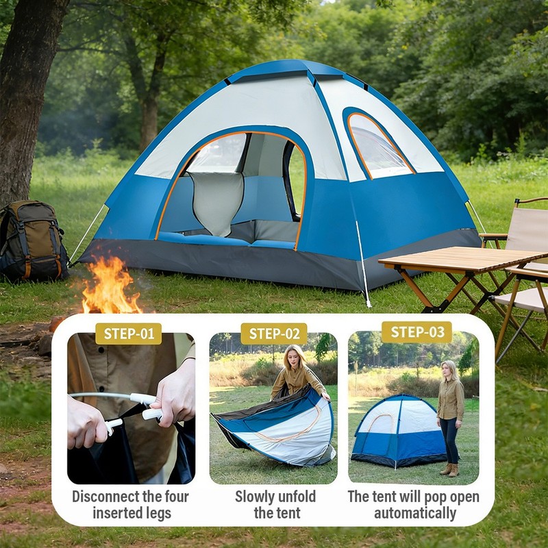Portable pop up Waterproof Camping Tent 2-3 Persons Instant Automatic Outdoor gallery